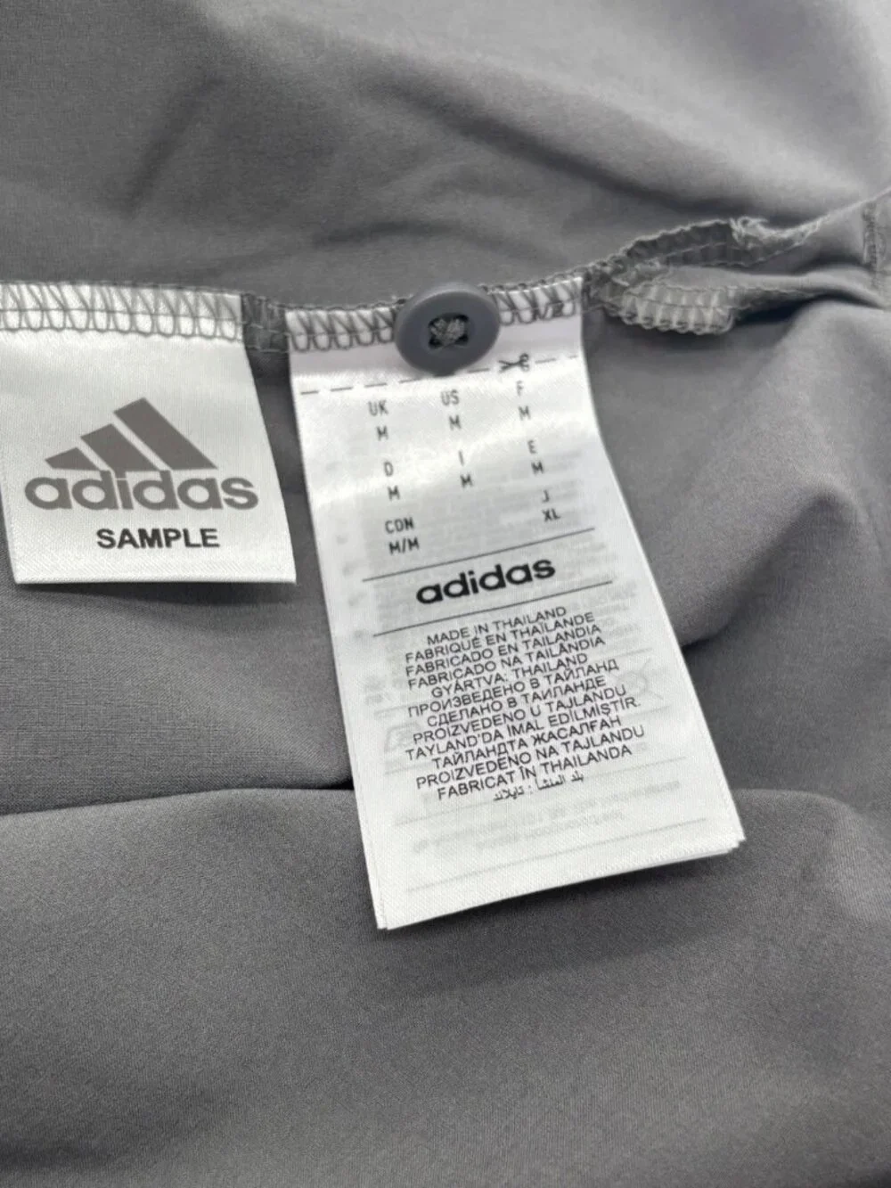 Adidas Men’s Short-Sleeve Button-Up  Polo Shirt, Sz. M, Gray-production Sample